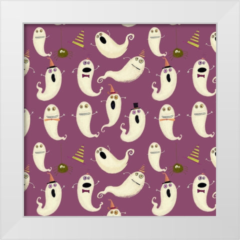 Happy Haunting Collection G White Modern Wood Framed Art Print by Eisner, Viv