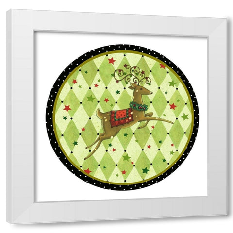 Harlequin Christmas Collection C White Modern Wood Framed Art Print by Eisner, Viv