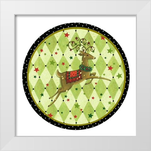 Harlequin Christmas Collection C White Modern Wood Framed Art Print by Eisner, Viv