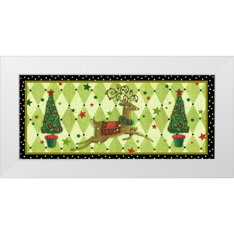 Harlequin Christmas Collection D White Modern Wood Framed Art Print by Eisner, Viv