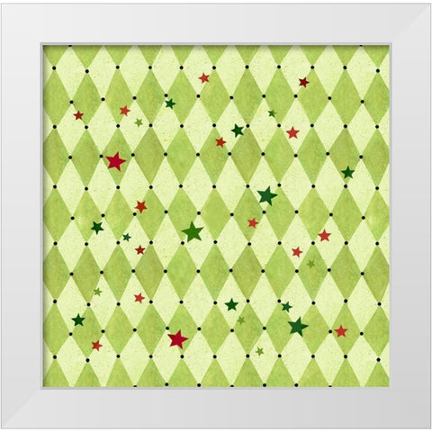 Harlequin Christmas Collection F White Modern Wood Framed Art Print by Eisner, Viv