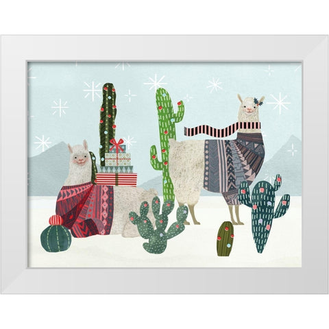 Holiday Llama Collection A White Modern Wood Framed Art Print by Borges, Victoria