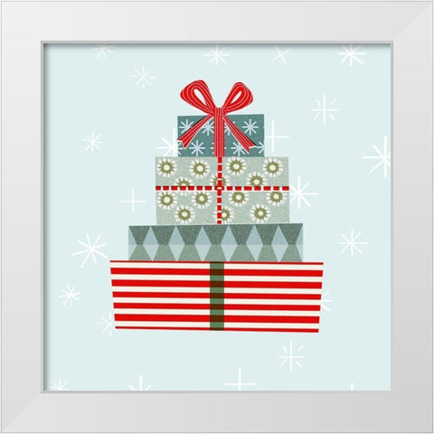 Holiday Llama Collection C White Modern Wood Framed Art Print by Borges, Victoria