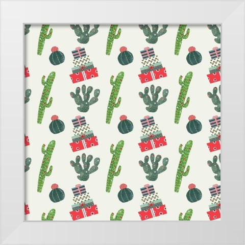 Holiday Llama Collection H White Modern Wood Framed Art Print by Borges, Victoria