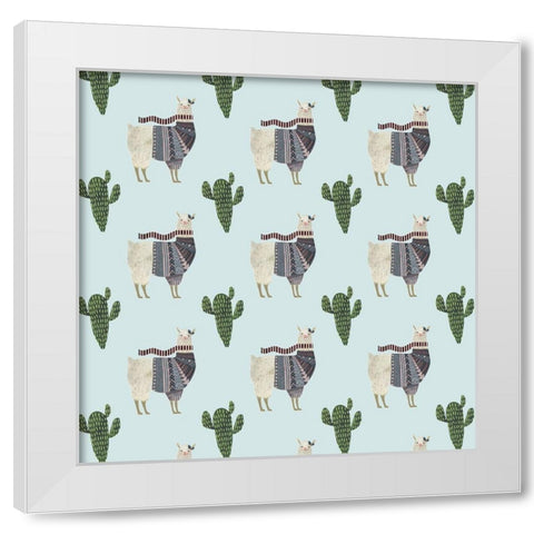 Holiday Llama Collection I White Modern Wood Framed Art Print by Borges, Victoria