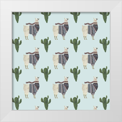 Holiday Llama Collection I White Modern Wood Framed Art Print by Borges, Victoria