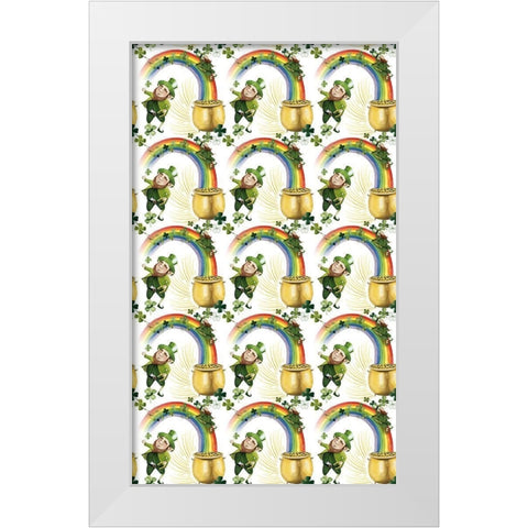 Leprechauns Rainbow Collection E White Modern Wood Framed Art Print by Popp, Grace