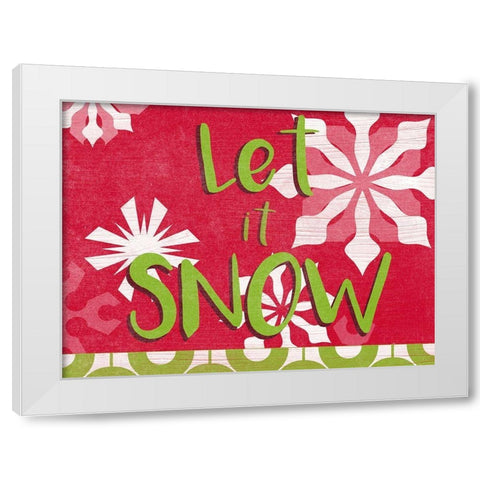 Lets Get Jolly Collection A White Modern Wood Framed Art Print by Vess, June Erica