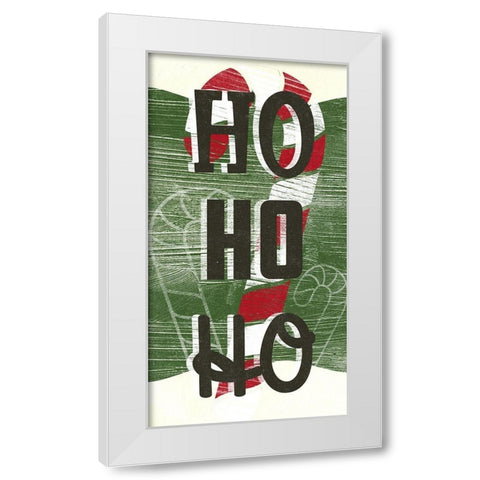 Lets Get Jolly Collection B White Modern Wood Framed Art Print by Vess, June Erica