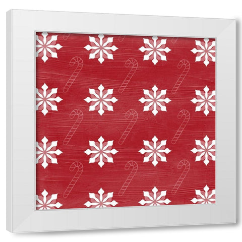 Lets Get Jolly Collection F White Modern Wood Framed Art Print by Vess, June Erica