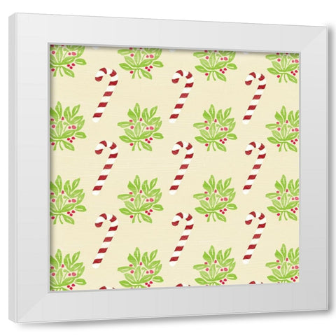 Lets Get Jolly Collection G White Modern Wood Framed Art Print by Vess, June Erica