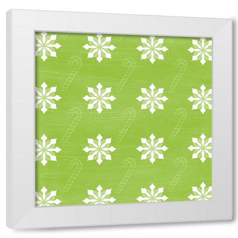 Lets Get Jolly Collection H White Modern Wood Framed Art Print by Vess, June Erica