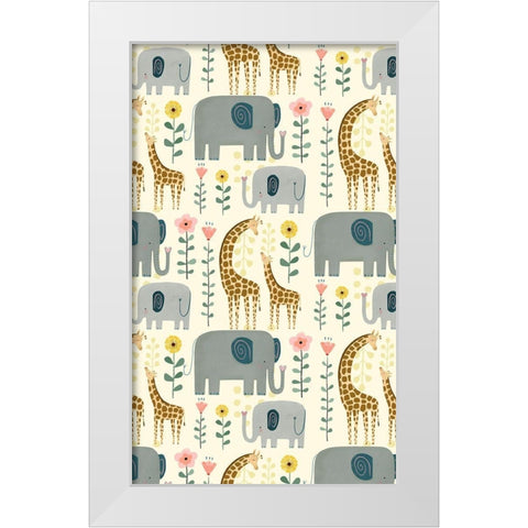 Mama and Me Collection E White Modern Wood Framed Art Print by Borges, Victoria