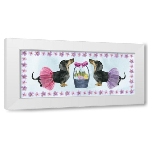 Puppy Easter Collection D White Modern Wood Framed Art Print by Popp, Grace