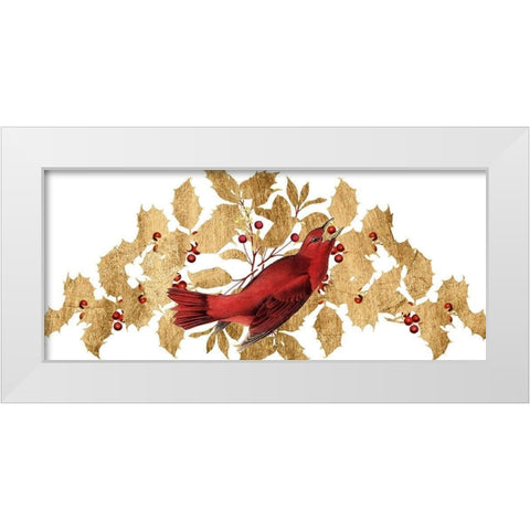 Red Bird Christmas Collection D White Modern Wood Framed Art Print by Studio W