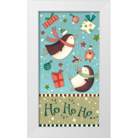 Sledding Snowmen Collection B White Modern Wood Framed Art Print by Eisner, Viv