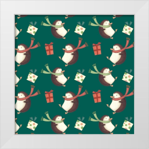 Sledding Snowmen Collection H White Modern Wood Framed Art Print by Eisner, Viv