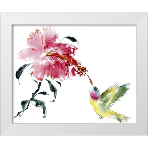 A Perfect Pairing White Modern Wood Framed Art Print by Parker, Nan Rae