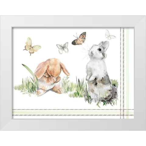 English Bunnies Collection A White Modern Wood Framed Art Print by Parker, Jennifer Paxton