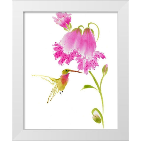Sheltering Sweetness White Modern Wood Framed Art Print by Parker, Nan Rae
