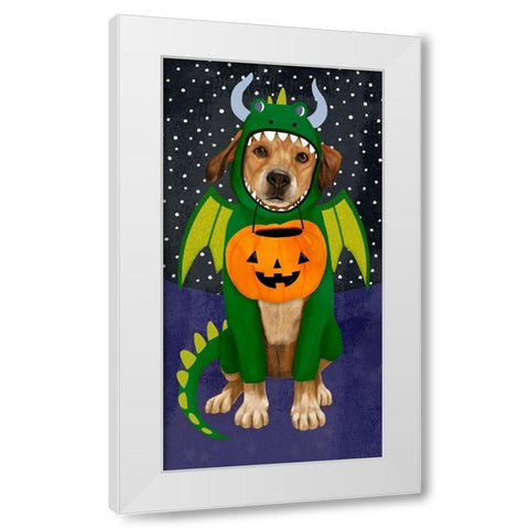 Halloween Pets Collection B White Modern Wood Framed Art Print by Borges, Victoria