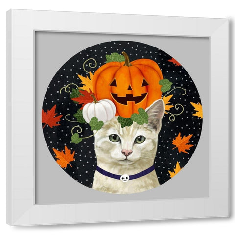 Halloween Pets Collection C White Modern Wood Framed Art Print by Borges, Victoria
