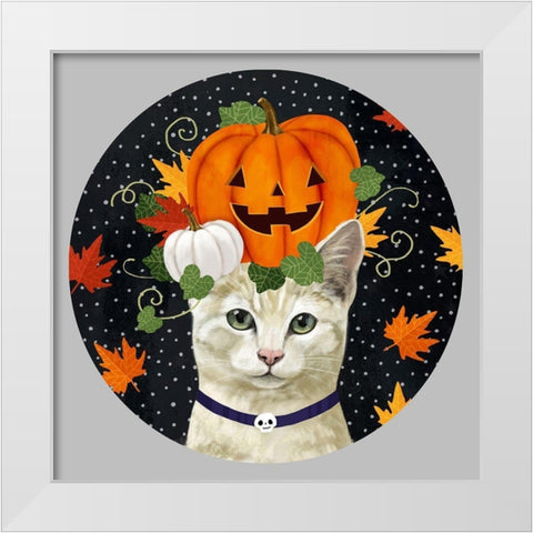 Halloween Pets Collection C White Modern Wood Framed Art Print by Borges, Victoria