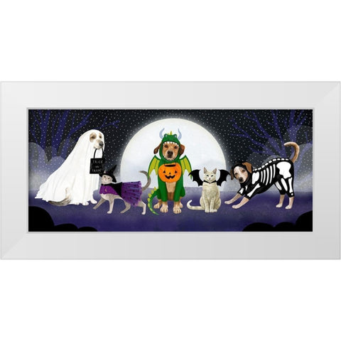 Halloween Pets Collection D White Modern Wood Framed Art Print by Borges, Victoria