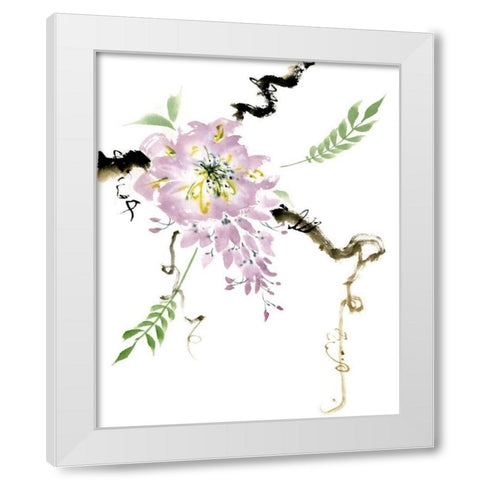 First Blossom White Modern Wood Framed Art Print by Parker, Nan Rae