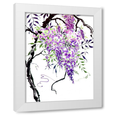 Wisteria Garden I White Modern Wood Framed Art Print by Parker, Nan Rae