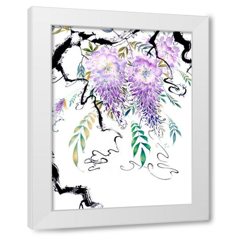 Wisteria Garden III White Modern Wood Framed Art Print by Parker, Nan Rae