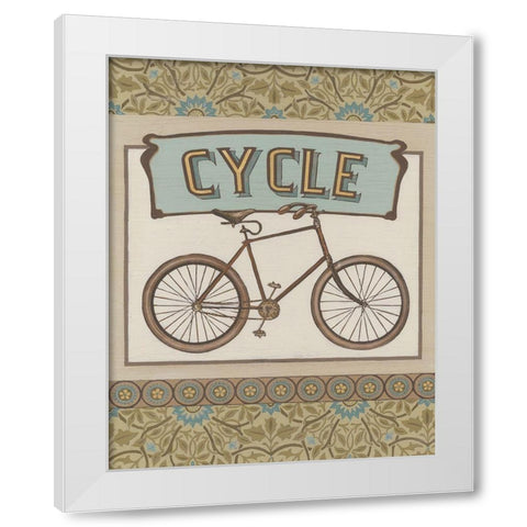 Cycle White Modern Wood Framed Art Print by Vess, June Erica