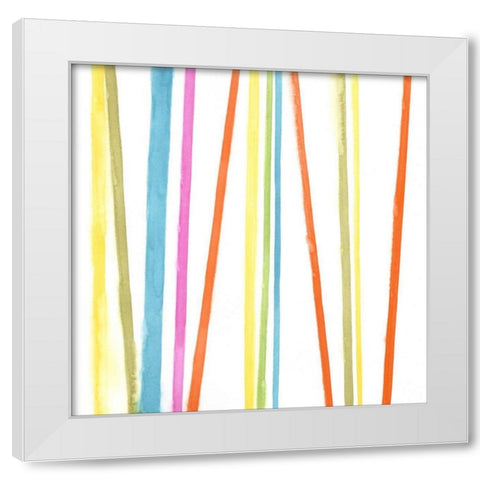 Cabana Stripes I White Modern Wood Framed Art Print by Vess, June Erica