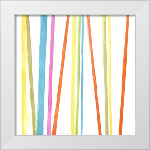 Cabana Stripes I White Modern Wood Framed Art Print by Vess, June Erica