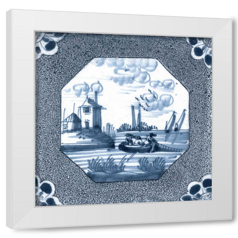 Delft Tile IV White Modern Wood Framed Art Print by Vision Studio