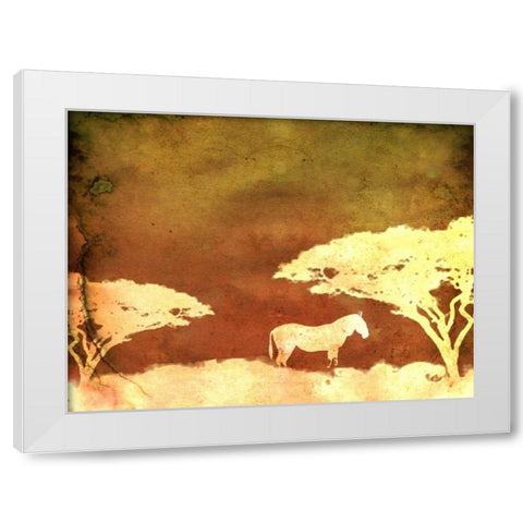 Safari Sunrise III White Modern Wood Framed Art Print by Ilosky, Pam