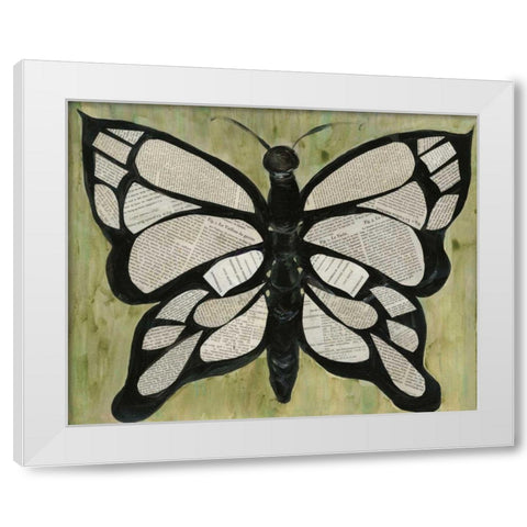 Butterfly Text White Modern Wood Framed Art Print by Choate, Lisa