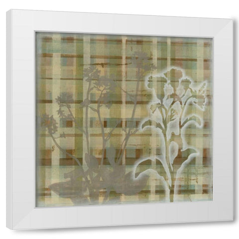 Tartan Floral II White Modern Wood Framed Art Print by Meagher, Megan