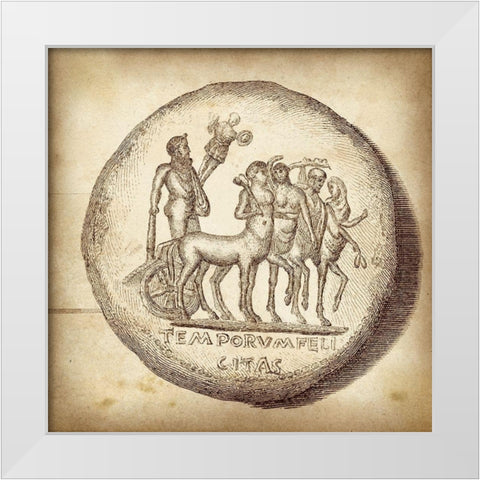 Cus. Antique Roman Coins VI B - LIB White Modern Wood Framed Art Print by Unknown