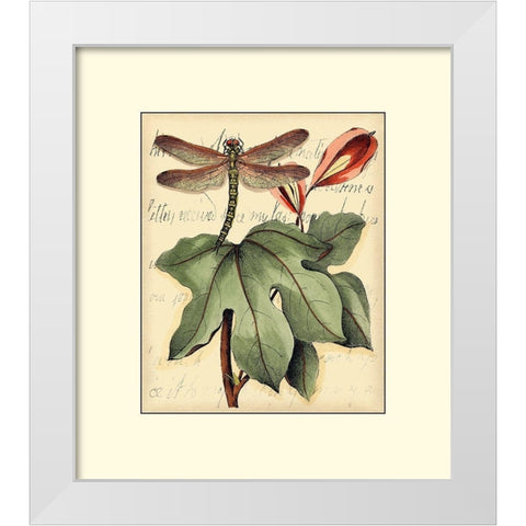 Petite Dragonflies II White Modern Wood Framed Art Print by Vision Studio