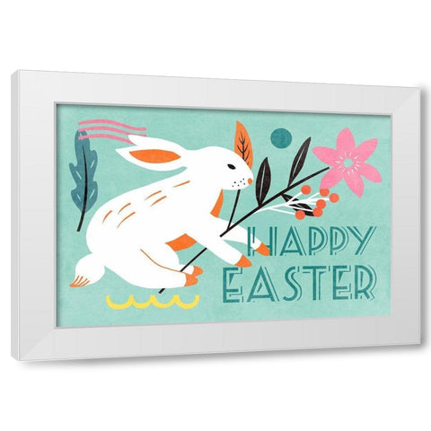 Easter Bunnies Collection A White Modern Wood Framed Art Print by Wang, Melissa