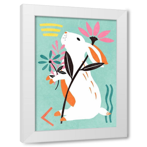Easter Bunnies Collection B White Modern Wood Framed Art Print by Wang, Melissa