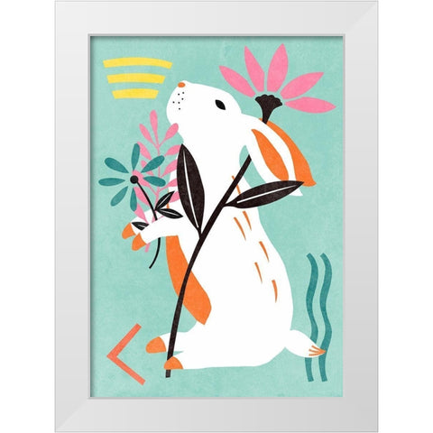 Easter Bunnies Collection B White Modern Wood Framed Art Print by Wang, Melissa