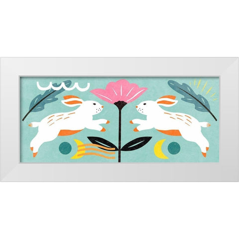 Easter Bunnies Collection D White Modern Wood Framed Art Print by Wang, Melissa