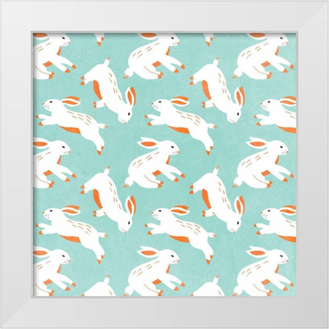 Easter Bunnies Collection F White Modern Wood Framed Art Print by Wang, Melissa