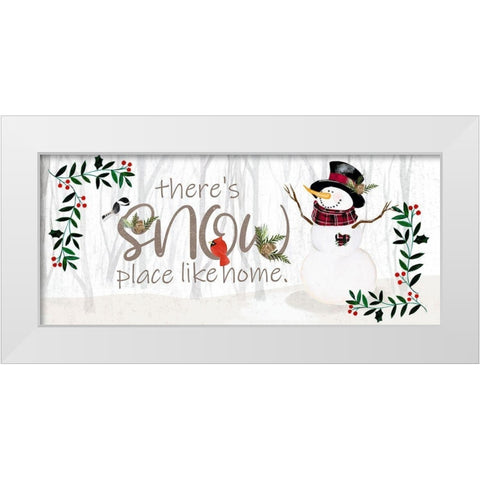 Folk Snowman Forest Collection D White Modern Wood Framed Art Print by Parker, Jennifer Paxton