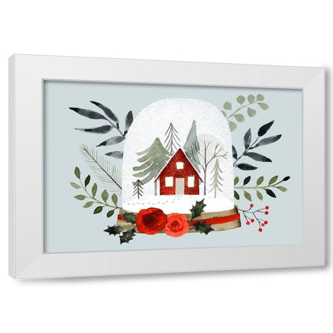 Snow Globe Village Collection A White Modern Wood Framed Art Print by Barnes, Victoria