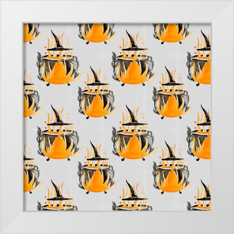 Witchy Mischief Collection H White Modern Wood Framed Art Print by Parker, Jennifer Paxton