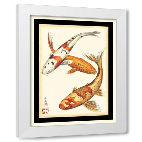 Koi Fish I White Modern Wood Framed Art Print by Zarris, Chariklia
