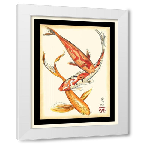 Koi Fish II White Modern Wood Framed Art Print by Zarris, Chariklia
